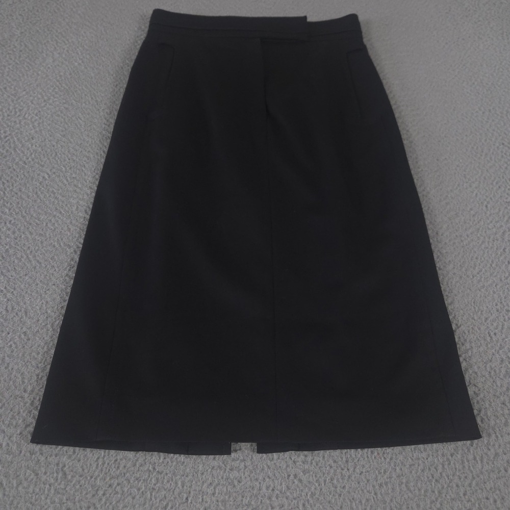 VINTAGE Yves Saint Laurent Skirt Womens 40 Lana Wool Rive Gauche Midi Y2K 00s